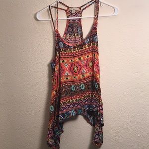 Tribal print- flowy crop top